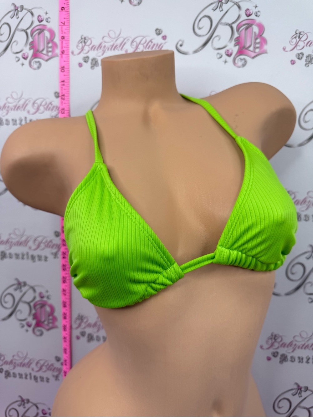 wild fable bikini top bright lime Neon Green Ribbed Triangle Bikini Top